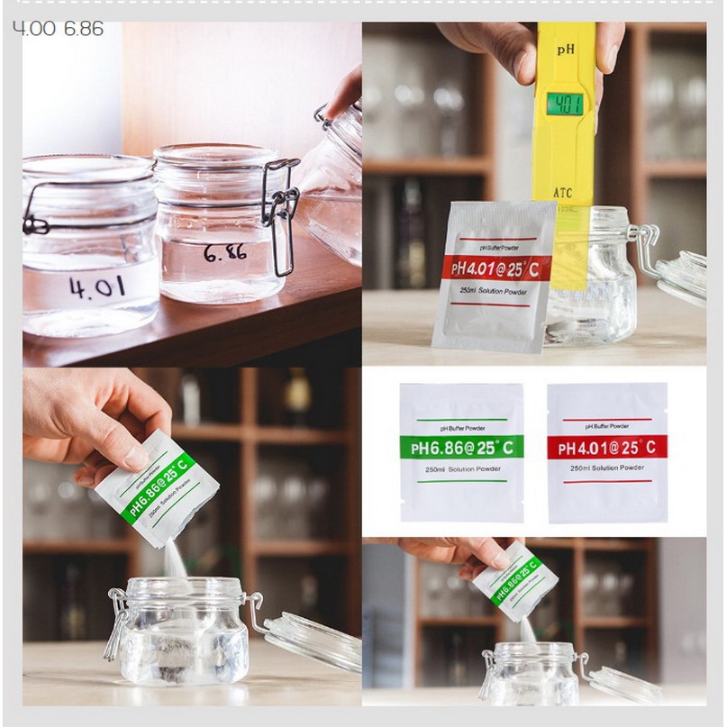 1 ชุด ผงคาริเบท Calibrate สารละลายที่เตรียมไว้นี้ ใช้สำหรับการตั้งค่า