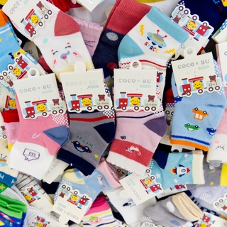 [พร้อมส่ง] ☆คละลาย☆ ถุงเท้าเด็ก ป้าย COCO BU แพ็ค 6 คู่ ถุงเ…