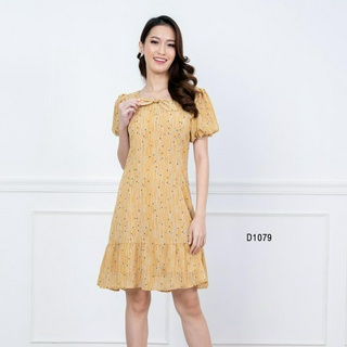 AMILA Dress AM-D1079 อังโกร่า แขนสั้น IGPU22-12