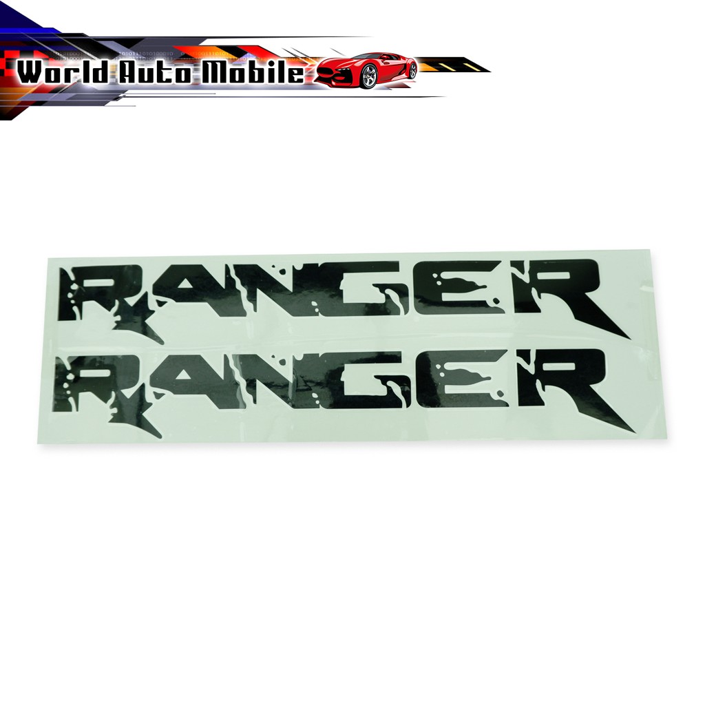 Sticker "RANGER" ติดข้าง ซ้าย+ขวา ดำ Ford  Ranger ปี 2012-2018