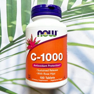 วิตามินซี ผสมสารสกัดผลกุหลาบป่า C-1000 Sustained Release, with Rose Hips 100 Tablets (Now Foods®) เสริมสร้างภูมิต้านทาน