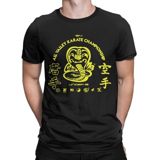 เสื้อยืดแขนสั้น คอกลม ผ้าฝ้ายแท้ พิมพ์ลายภาพยนตร์ Cobra Kai Karate Kobra Kai Miyagi-Do สําหรับผู้ชาย