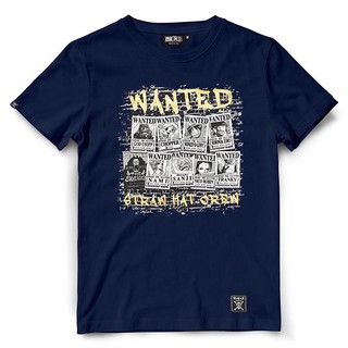 เสื้อวันพีช One piece 756-NV WANTED สีกรม