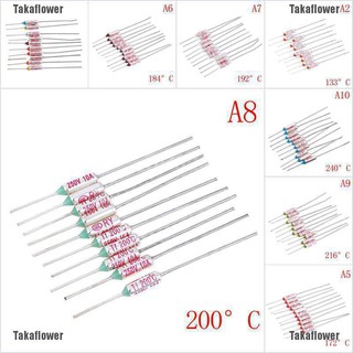 💕Low price 10pcs 95°C/133°C/145°C/157°C/172°C/184°C/192°C/200°C/216°C/240°C Thermal Fuse