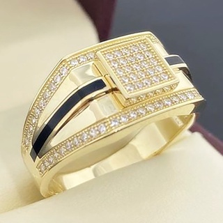 แหวนเพชรไพลิน 18K 1.8CT สีเหลือง ทอง หรูหรา เครื่องประดับ สําหรับผู้ชาย