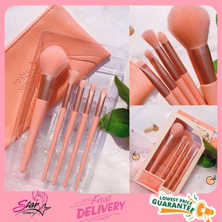 NEE CARA PEACH 5 PIECE BRUSH SET WITH BAG N615