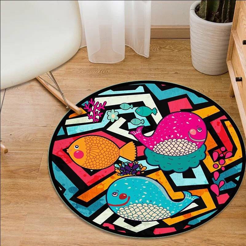 พรม พรมปูพื้น พรมปูห้องนั่งเล่น ขนาด 100×100 ซม. ลายการ์ตูน น่ารัก พรม3D สินค้าพร้อมส่ง ราคา ถูกที่สุด ดีลบีเคเค แกลเลอรีภาพที่ 4