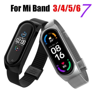 สายนาฬิกาข้อมือ สเตนเลส ไม่มีสกรู สําหรับ Xiaomi Mi Band 7 6 4 5 Mi Band 7 6 4 3 5