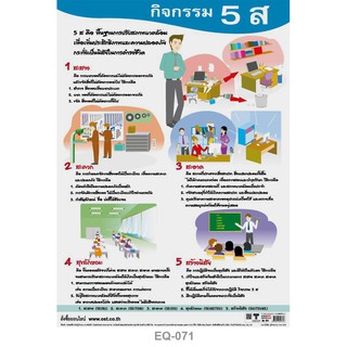 โปสเตอร์ กิจกรรม 5 ส #EQ-071 โปสเตอร์กระดาษอาร์ตมัน สื่อการเรียนการสอน สื่อการเรียนรู้