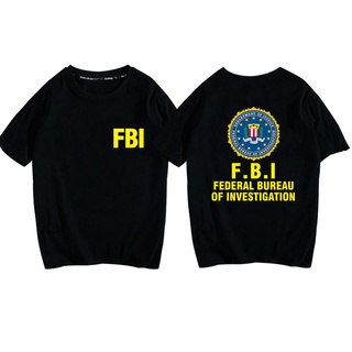 FBI U.S. Federal Bureau of Investigation Agents ภาพยนตร์อุปกรณ์ต่อพ่วงแขนสั้นเสื้อยืดแบรนด์ Tide หลวมบุคลิกภาพแจ็คเก็ตเส