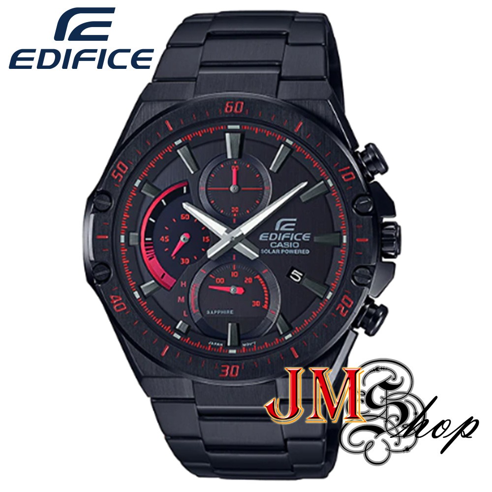 CASIO EDIFICE SOLAR นาฬิกาข้อมือผู้ชาย สายสแตนเลส รุ่น EFS-S560DC-1AVUDF สีดำ