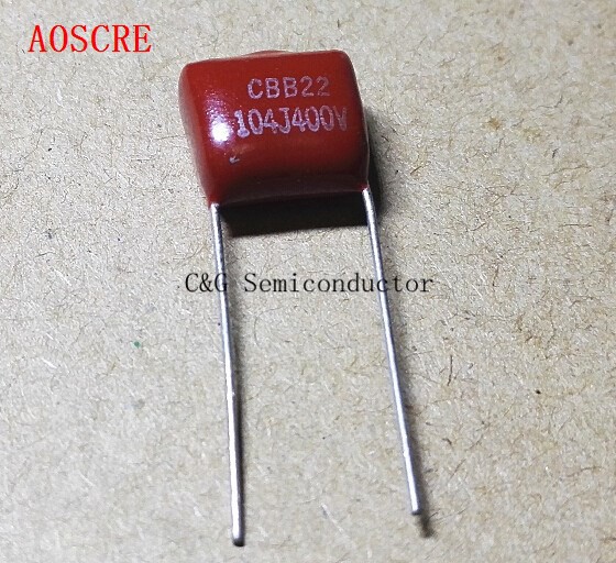 10 ชิ้น Metallized Film Capacitor CBB 104K 104J 400V CL21 0.1UF 100NF 104