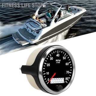 Fitness Life Shop 85mm Pointer Tachometer 0‑8000rpm LCD Display Universal for Car Truck Boat Diesel Gasoline Engine 9‑32V