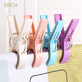 ERICH Bright Colour Clothes Pegs Large Size Beach Towel Clamp Clothes Clip Bathroom Cloth Socks Plastic Drying Racks Laundry Organization Clothes Pins