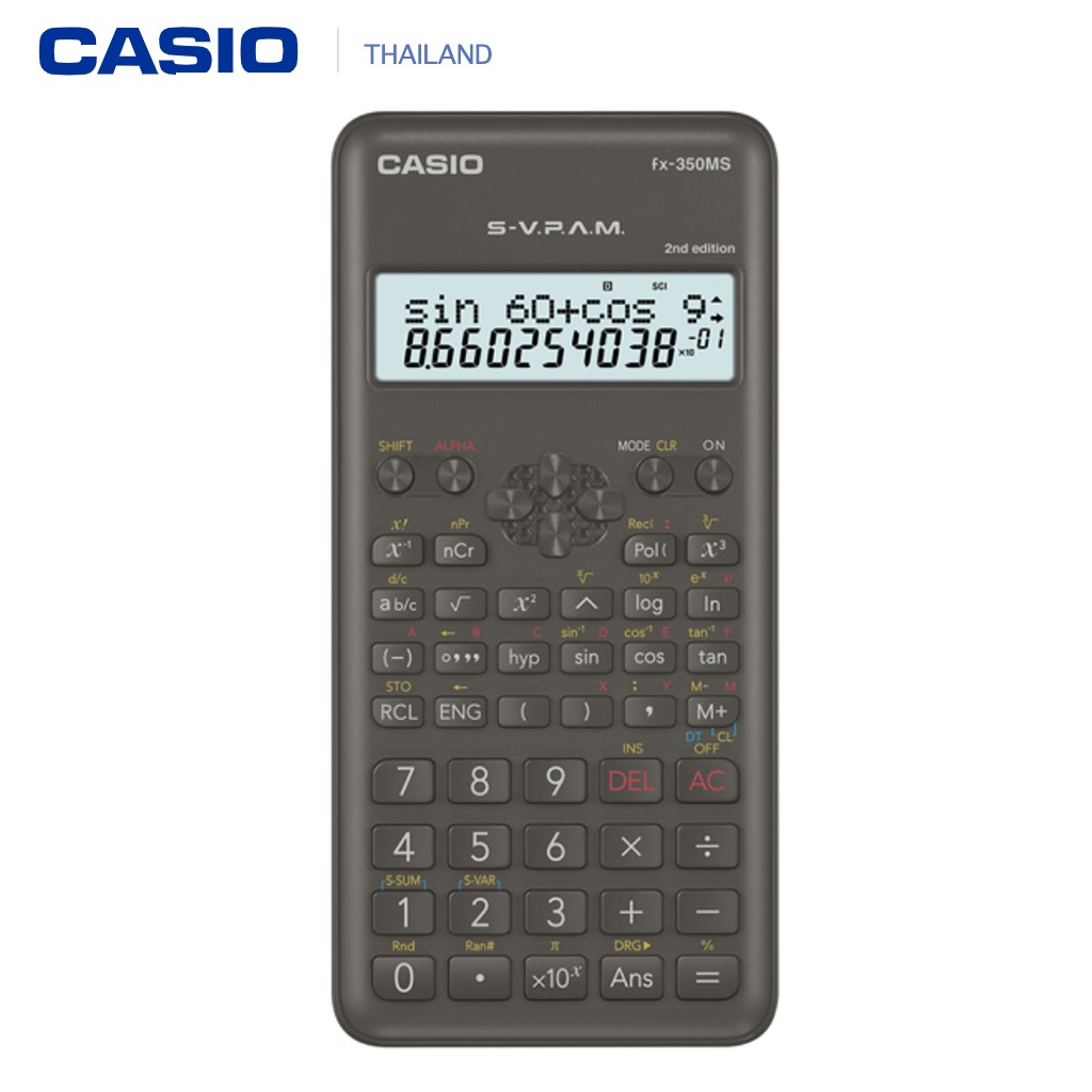 Casio FX-350MS ใช้ Casio fx-350MS 2nd edition แทน ของใหม่ ของแท้ ประกันศูนย์ 2ปี เครื่องคิดเลขวิทยาศาสตร์ ของแท้ 100%