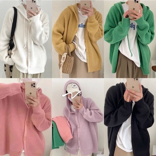 Somedays_closet l🌷พร้อมส่ง🌷 Lolipop cardigan คาร์ดิแกนไหมพรมมีฮู้ด ผ้านุ่มมากกกก