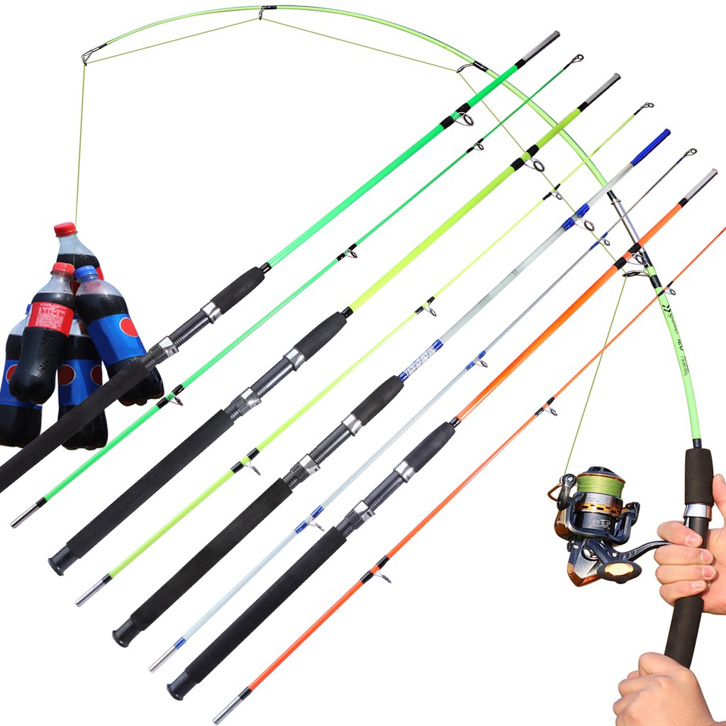 Sougayilang 1.2m 1.8m 2.1m มาใหม่ 2 มาตราคันเบ็ดแกนของแข็ง joran 4 สีคันเบ็ด Fishing Rod