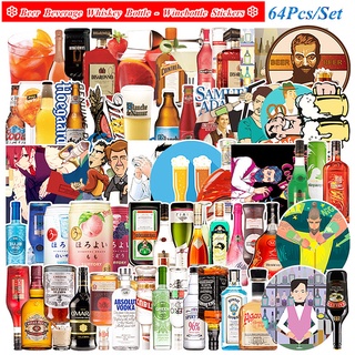 ❉ Beer Beverage Whiskey Bottle Series 01 Winebottle Art สติ๊กเกอร์ ❉ 64Pcs/Set DIY Fashion Doodle Decals สติ๊กเกอร์