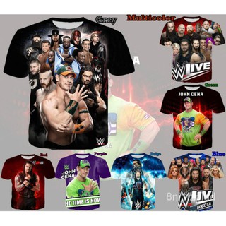 เสื้อผ้าผู้ชายHot WWE Wrestling Stars The Undertaker John Cena Big Show 3D Printed T Shirt vHJM