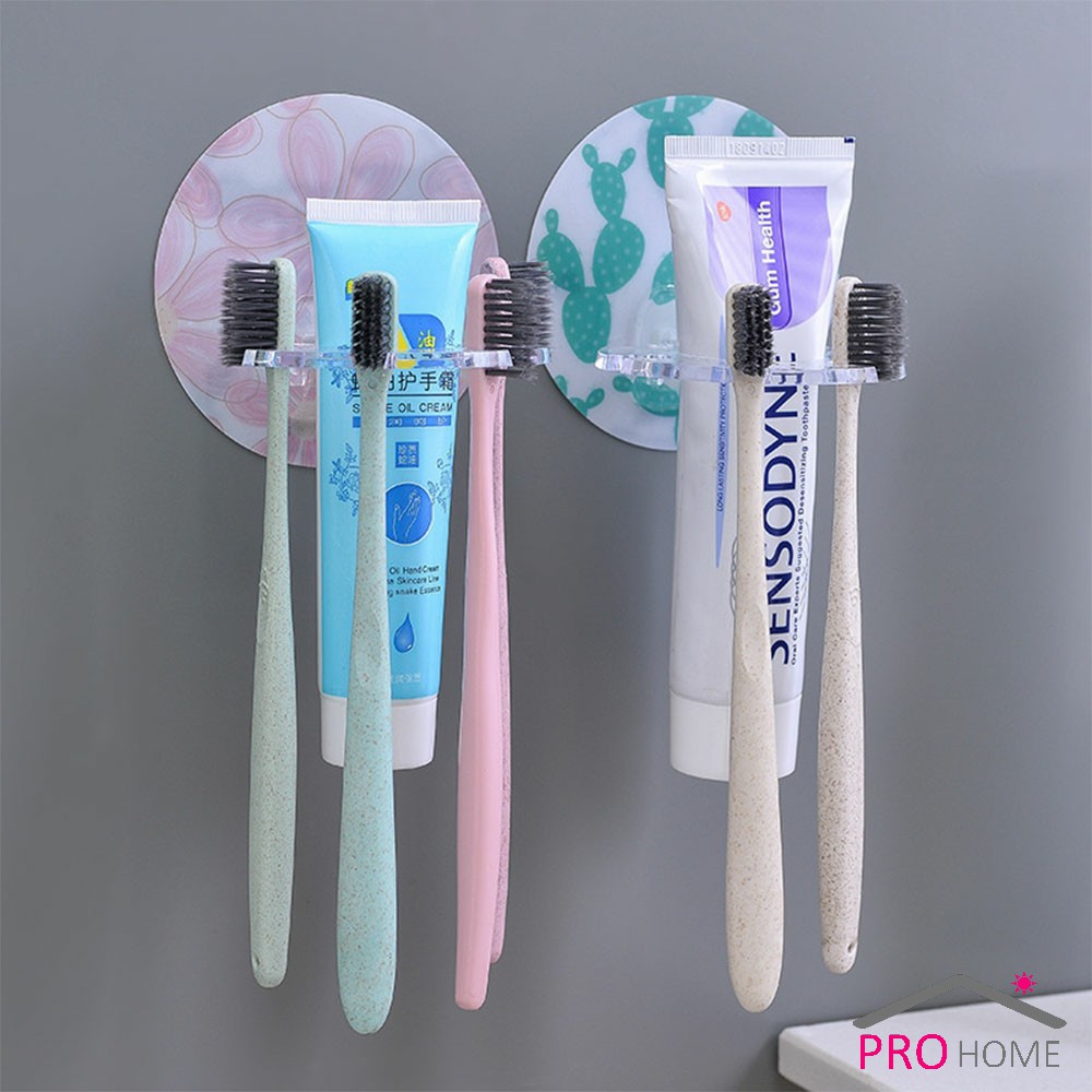ที่วางแปรงสีฟันติดผนัง กันน้ำ ไม่ต้องเจาะ รับน้ำหนักได้มาก Toothbrush holder