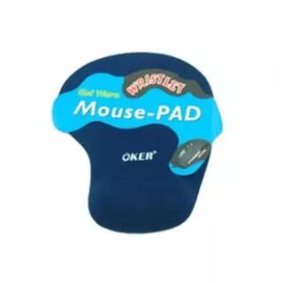 OKER แผ่นรองเม้าส์พร้อมเจลรองข้อมือ Mouse Pad with Gel Wrist Support (สีน้ำเงิน)