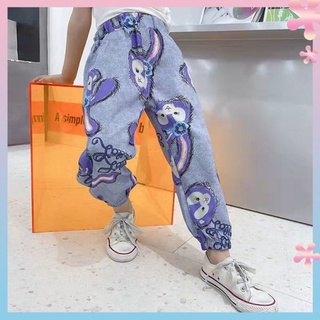 Girls pants summer thin 2022 new childrens pants childrens middle and older childrens anti-mosquito pants Western style star Dailu pants