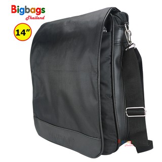 BigBagsThailand กระเป๋าสะพายข้าง Wheal กระเป๋าสะพายไหล่ กระเป๋าใส่เอกสาร ขนาด 14 นิ้ว รุ่น F2009 (Black)