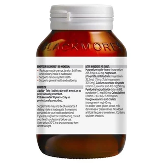 [exp.12/2570] Blackmores Bio Magnesium ADVANCE+D3 50's แบล็คมอร์ส ไบโอ แมกนีเซียม 50 เม็ด สำหรับผู้ที่ขาดแมกนีเซียม