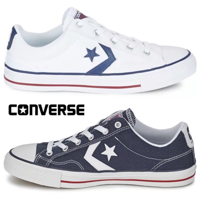 รองเท้าผ้าใบ CONVERSE รุ่น STAR PLAYER OX NAVY  (144150CNA)  สีกรมท่า / STAR PLAYER OX WHITE (144151CWW) สีขาว ของแท้