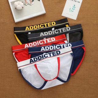 กางเกงในแฟชั้นชายผ้าcotton ADDICTEDทรงTangaผ้าcotton ADDICTED(แอดดิกเต็ด)