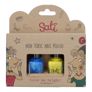 SATI - สีทาเล็บ NAIL POLISH (PEARL) BLUE &amp; YELLOW NP009