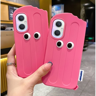 เคสโทรศัพท์มือถือ ซิลิโคนนุ่ม ลายไอศกรีม สตรอเบอร์รี่ ตาโต สําหรับ OPPO A96 5G Reno 7Z 4Z 7 6 5 Pro A93 5G A93S A72 A53 A55 A54 A56 5G