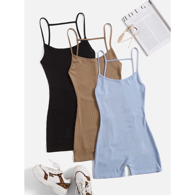 เสื้อผ้าผู้หญิง (มือสอง) | ชุดรอมเปอร์สายเดี่ยว เปิดหลัง SHEIN