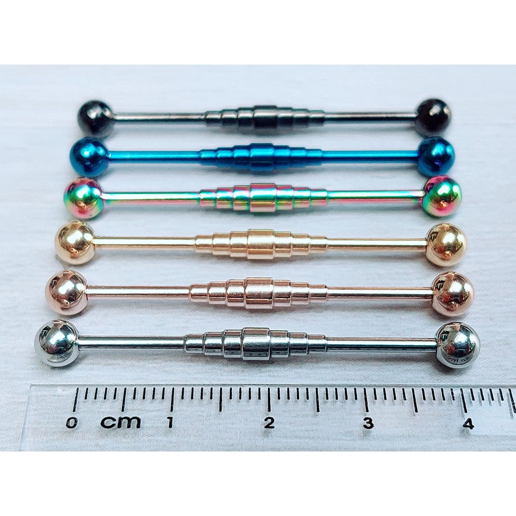 จิวดามหูสแตนเลสแท้ 316L จิวหู barbell industrial JE056 - รูปที่ 4