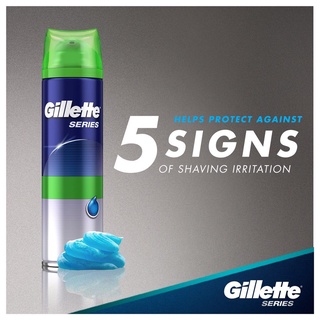 ยิลเลตต์ เจล โกนหนวด เซนซิทีฟ ขนาด 195 กรัม สำหรับผิวบอบบางแพ้ง่าย Gillette Series Shave Gel Sensitive 195g.