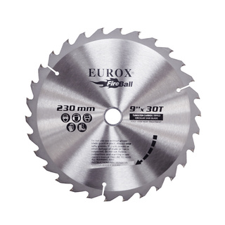 ✨ขายดี✨ EUROX ใบเลื่อยวงเดือนตัดไม้ 30T ขนาด 9 นิ้ว สีเงิน Hand Saws, Utility Knives &amp; Blades