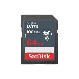 SanDisk Ultra SDXC, SDUNR 64GB, C10, UHS-I, 100MB/s R, 3x5,