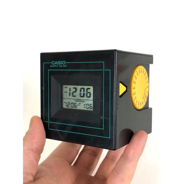 CASIO ALARM QUARTZ SQ-200 Vintage 80's CASIO Cube Talking Alarm Clock