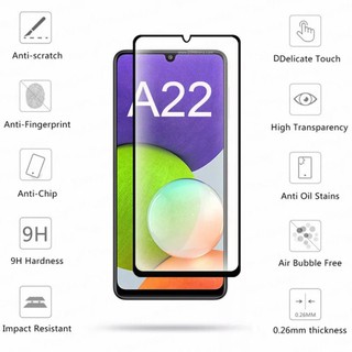 ฟิล์มกระจกกันจอแตก สำหรับ Samsung Galaxy A22 5G / A22 4G  ฟิล์มกระจกนิรภัยเต็มจอ