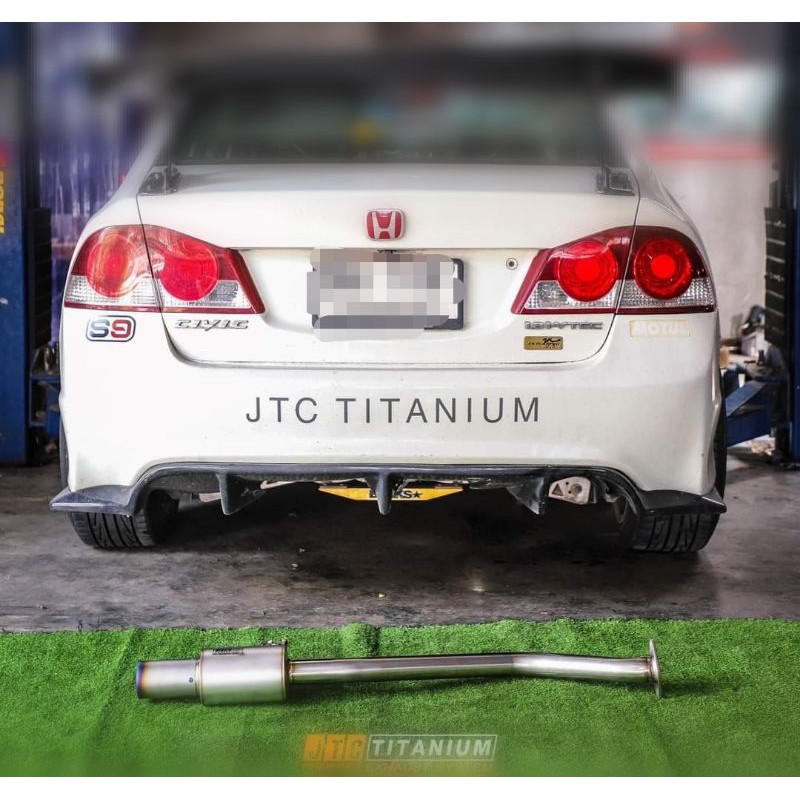 ท่อไอเสีย ชุดท่อตรงรุ่น Honda Civic FD ปากตรงไทเทเนียมสีแท้ jtc Titanium
