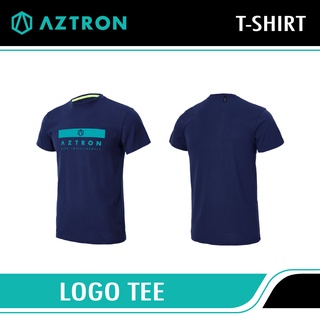 Aztron Logo Tee Navy เสื้อยืด เนื้อCotton 100% เบาสบาย แห้งง่ายไม่เหม็นอับ