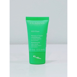 มาร์คหน้า-กระชับรูขุมขน- Clarins SOS Pure Rebalancing Clay Mask 15 ml-(ผิวมัน-ผิวผสม)