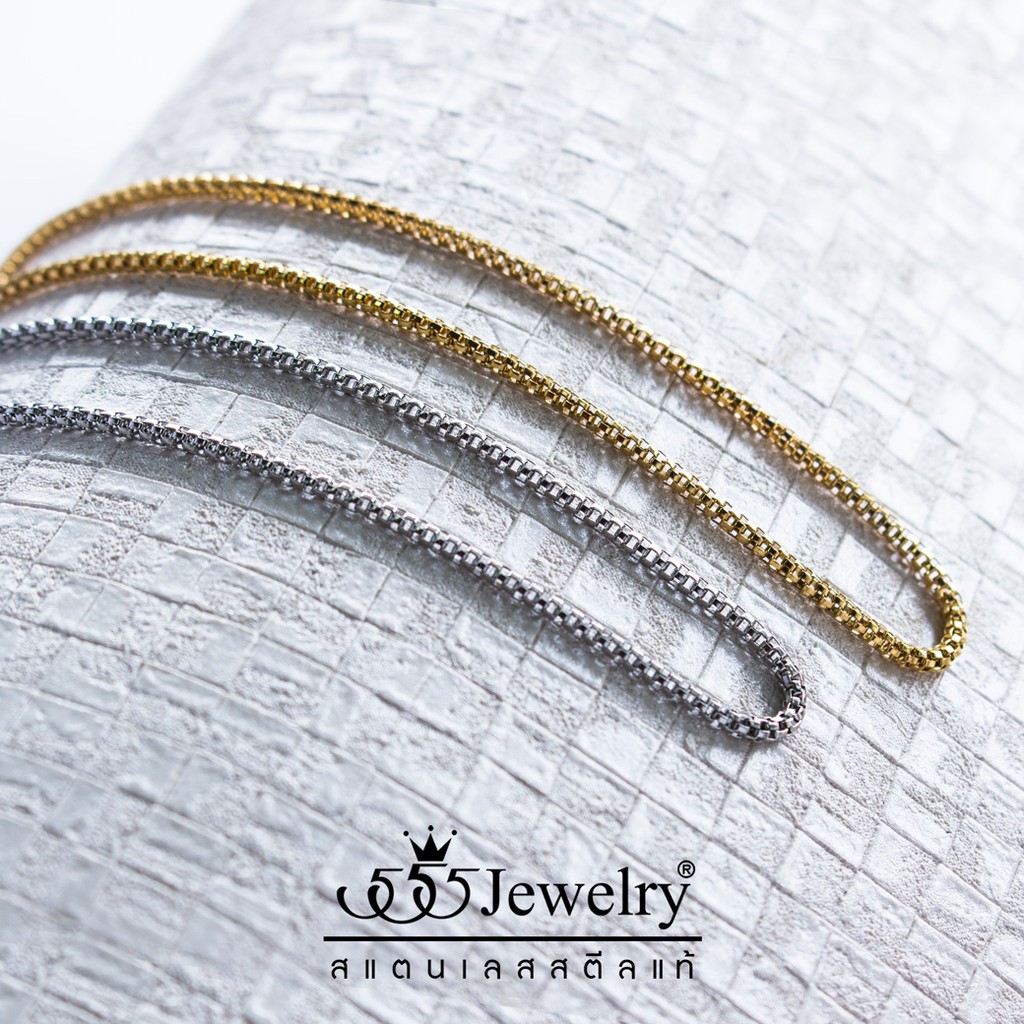 555jewelry สร้อยคอสแตนเลส ลายโซ่ถักกลม ดีไซน์ Unisex รุ่น MNC-C002 - สร้อยสแตนเลส สร้อยคอผู้ชาย สร้อยคอผู้หญิง (CH10)
