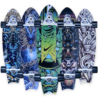 เสก็ตบอร์ด Skateboards สเก็ตบอร์ดทรงหางปลา สเก็ตบอร์ดแท้ๆ กันลื่น ความมั่นคงแข็งแรงและการยึดเกาะที่ดี กระดานโต้คลื่น