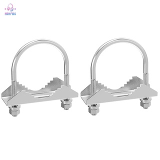 2 PCS Antenna Mount Clamp U-Bolt Mounting Hardware Antenna Mast Clamp V Jaw Bracket Accessories for Outside Home Antenna