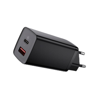 Baseus GaN2 Lite Quick Charger Adapter C+U 65W หัวชาร์จ USB Type-C + USB รองรับชาร์จเร็ว สูงสุด 65W สีดำ