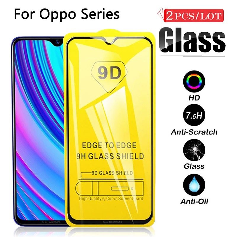 (2PCS)OPPO R9S/A37/A57/A59/A71/A83/A1k/A5S/A3S/A7/F5/F7/F9/F11/F11 Pro Full Cover 9D Full Glass ฟิล์