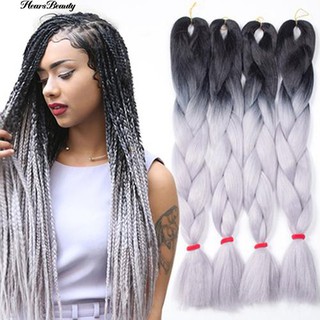 ☺♡ 1 ชิ้นสตรีชาวแอฟริกัน Blackman Gradient Braid Hair Extension วิกผมปักลาย