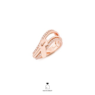 Haus of Jewelry - ZIP RING แหวนเงินแท้ ประดับเพชรคิวบิกเซอร์โคเนีย (Cubic Zirconia)