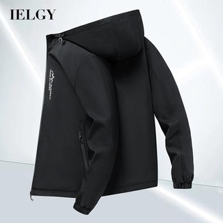 Ielgy เสื้อโค้ทมีฮู้ดลําลอง ทรงหลวม โอเวอร์ไซซ์ สําหรับผู้ชาย